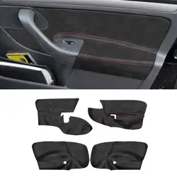 Car Interior Door Panel Armrest Suede Leather Cover Trim For VW Golf 5 MK5 Jetta Bora 2005 2006 2007 2008 2009 2010 Only 4 Doors