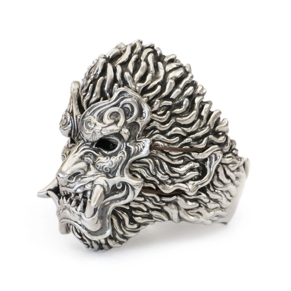 925 Sterling Silver Monkey King Biker Punk Ring TA482 Open US Size 8~15 BZ