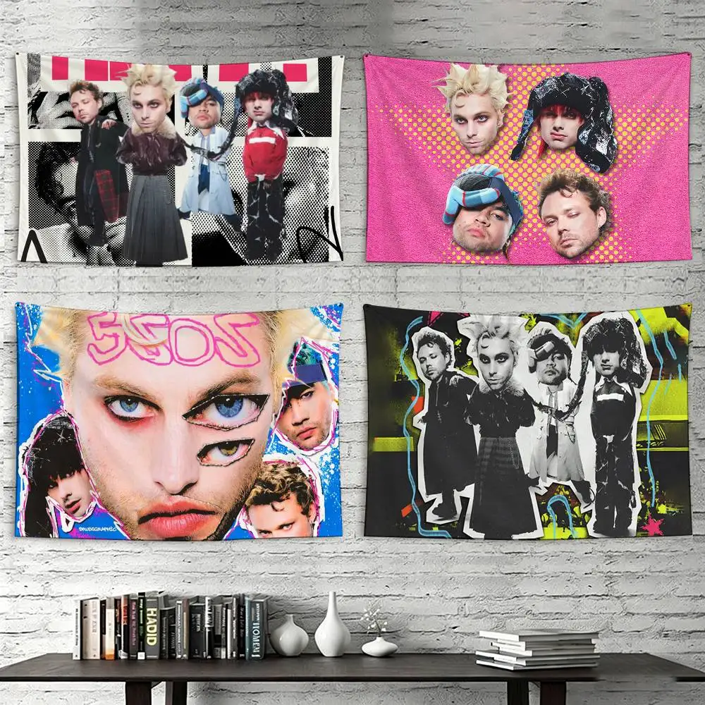 

5 S-Seconds of Summers 5-SOS Flags Wall Hanging Tapestry Outdoor Garage Room Decorative flag Background Blanket