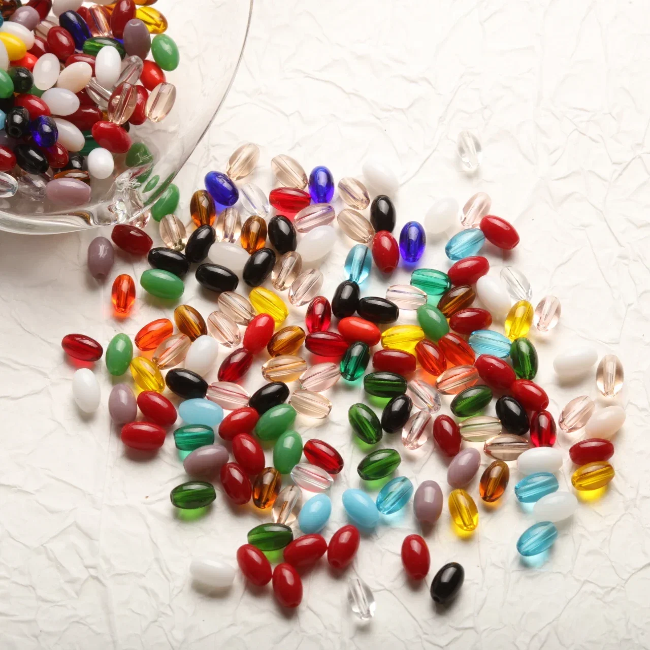 3x5mm Rice Grains Small Glass Crystal Bead Oval Shape Glass Crystal Beads for Jewelry Making Bracelet DIY Garment