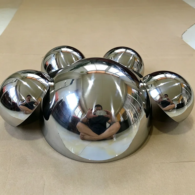 201 Stainless Steel Mirror Hemisphere Ø12.7-500mm Hollow Half Ball Hemispherical Mold Plug Wall Decoration Railing Tube Cover