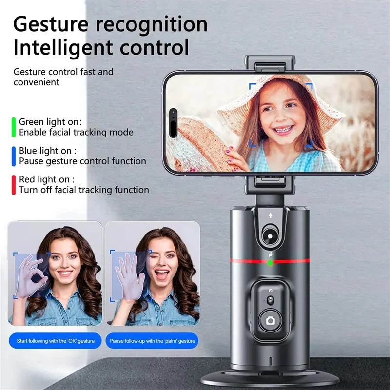 

Phone Holder Gimbal Stabilizer Smart Facial Tracking with Removable Phone Stand Selfie Stick Tripod for Live Streaming Holder