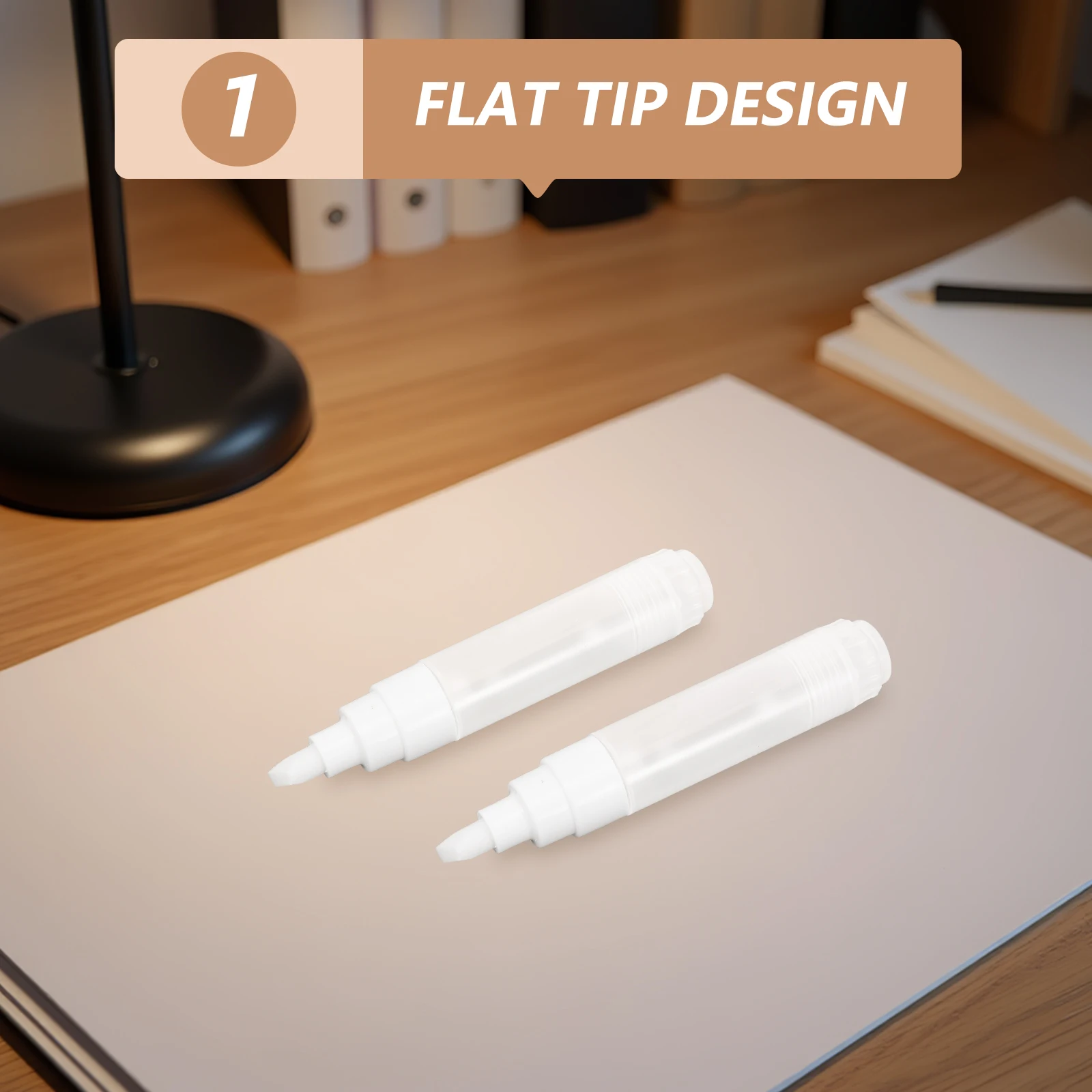 2 Buah Spidol Cat Isi Ulang Ujung Datar 8Mm untuk Kayu Logam Plastik Akrilik Dapat Digunakan Kembali Seni Kerajinan Diy Gambar Perbaikan Industri