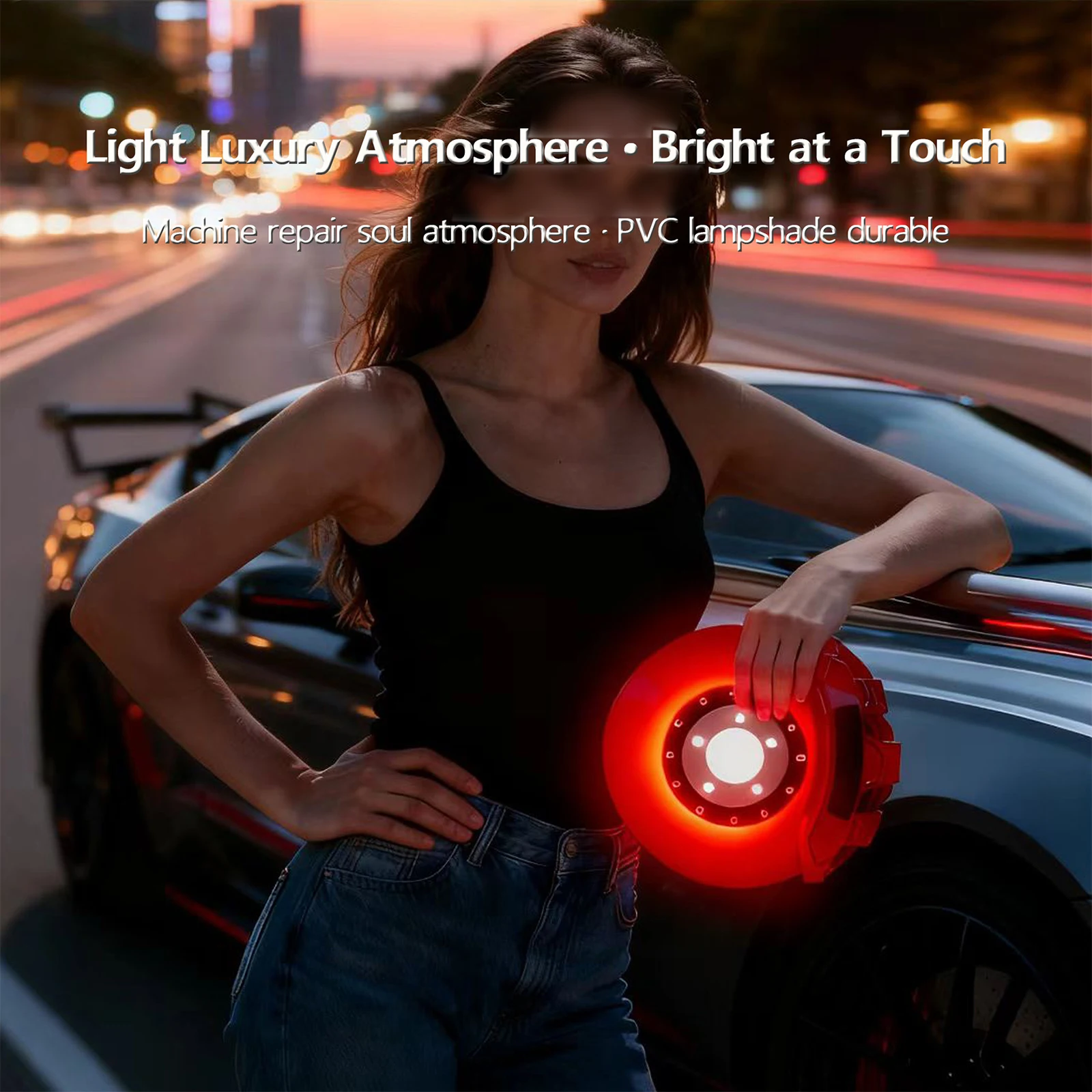 Brake Disc Neon Sign Dimmable USB Powered Acrylic Neon Light For Car Lovers/Racing FansCar Lovers Neon Light Brake Disc Design