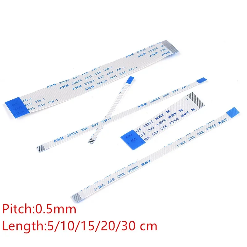 10 pz FFC FPC 0.5MM AWM 20624 80C 60V VW-1 cavo flessibile piatto 4 5 6 8 10 12 14 16 18 20 24 26 30 32 34 36 38 40 45 50 54 60 Pin