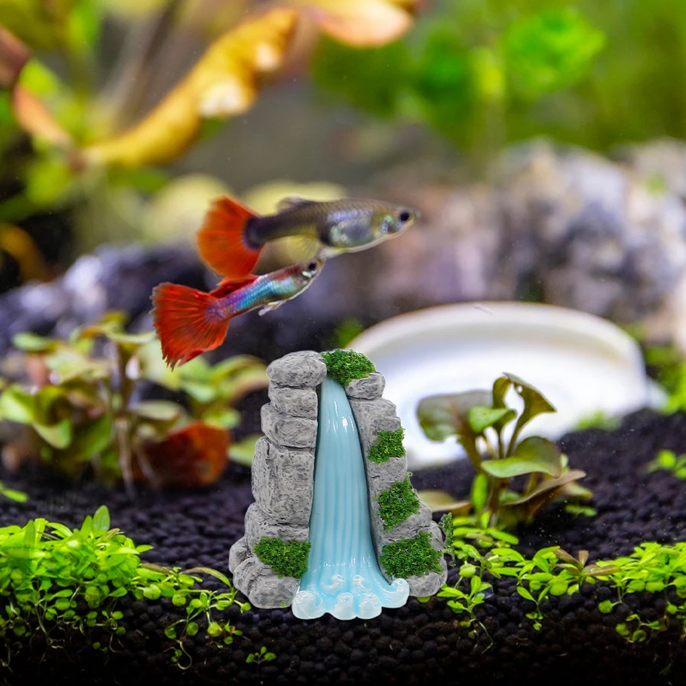 

1 set Mini Resin Waterfall Landscape Ornaments Simulated Home Desk Garden Crafts Gardening Props