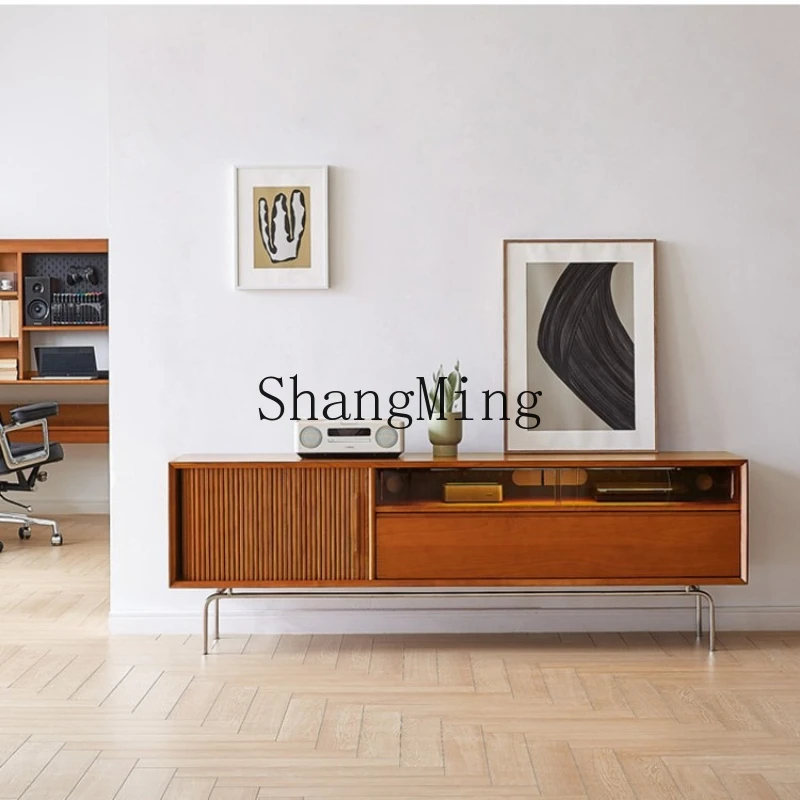 FG TV cabinet, household small apartment stainless steel floor locker, living room medieval storage audio-visual cabinet