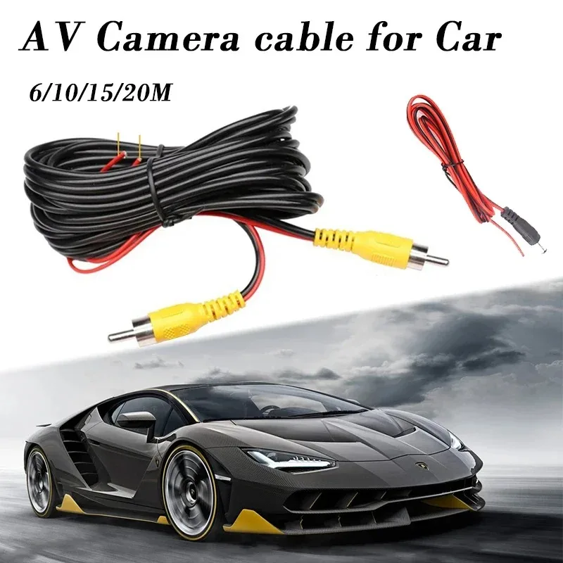 RCA Video Cable 6M 10M 15M 20M For Car Rear View Reverse Camera Universal AV Extension Wire For Car Multimedia Monitor