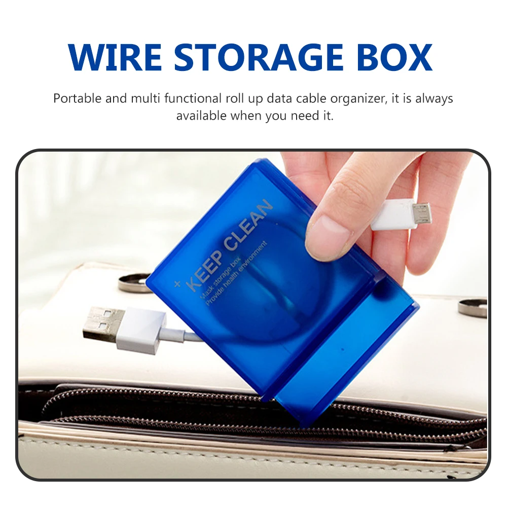 

2pcs Rotatable Cable Organizer Box Premium Plastic Wire Storage Case Multi Functional Usb Earphone Holder Durable