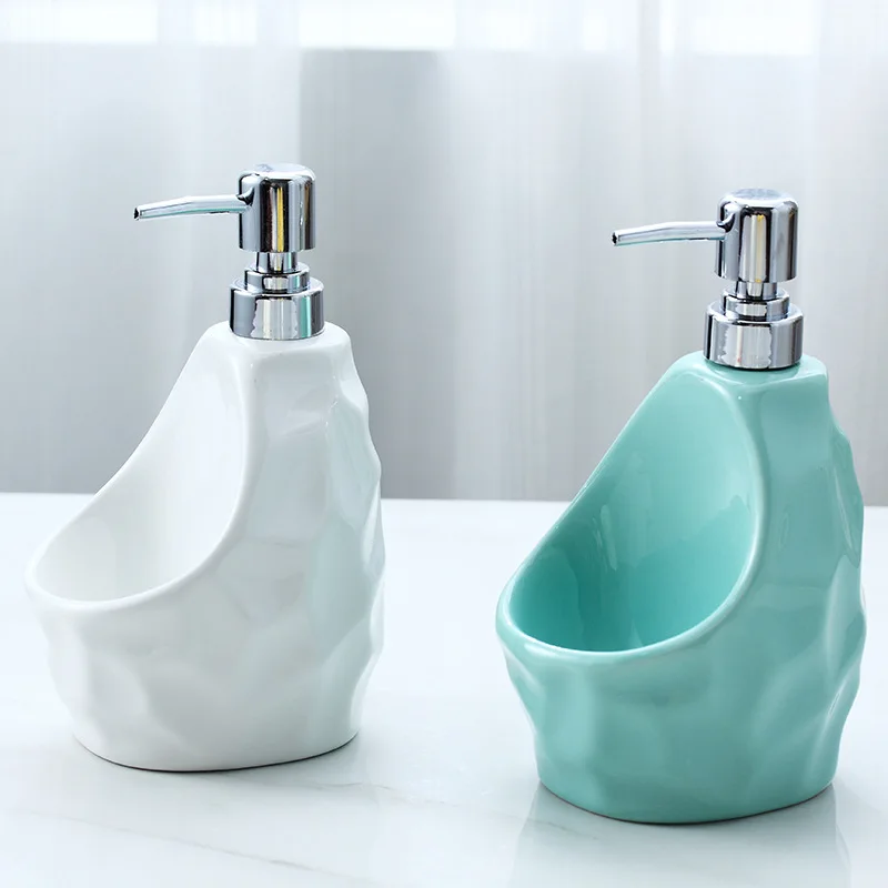 

Большой керамический дозатор для мыла, портативный диспенсер для шампуня, принадлежности для ванной комнаты, подставка для губки для кухонной раковины