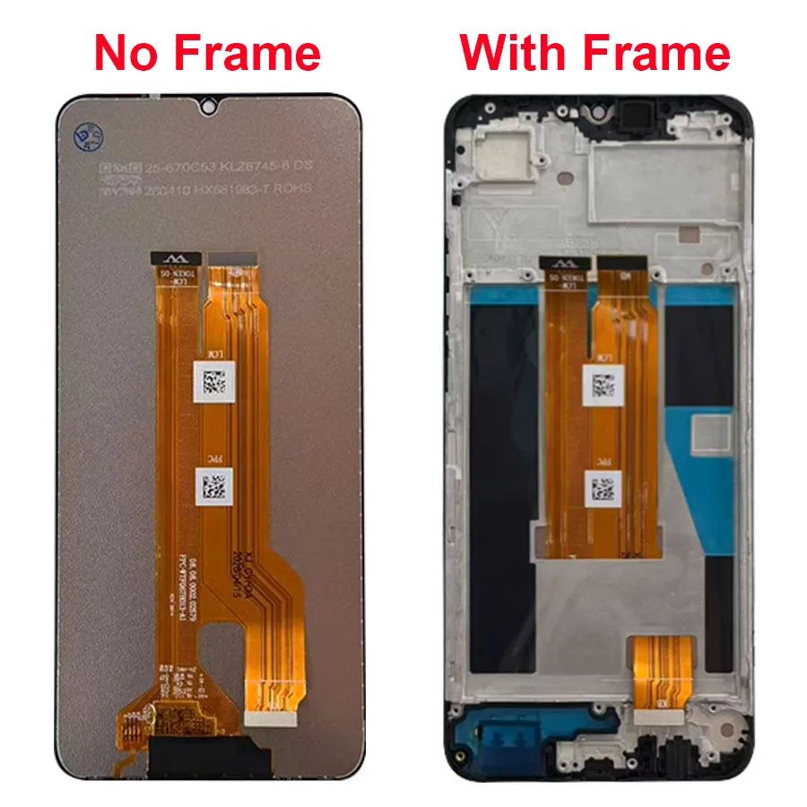 6.74''For Realme C61 LCD Display Screen Touch Panel Digitizer Replacement Parts For Realme C61 Screen With Frame RMX3939,RMX3930