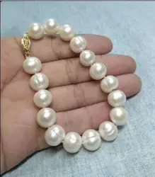 Huge AAA 11-12mm south sea white baroque pearl bracelet 8