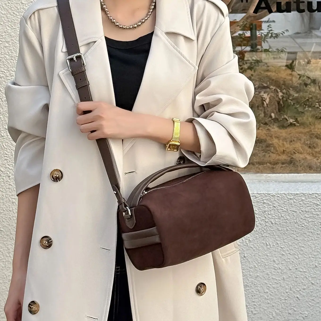 

Genuine Leather Luxury Designer Women's Shoulder Crossbody Small Bag Suede Fashion Female Cowhide Handbag Ladies Tote for Woman