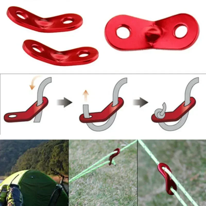 39*16*2mm 10Pcs Red Lock Rope Fasteners Accessories Slip Proof Camping Tent Fastener Guy Line Tensioners Runners