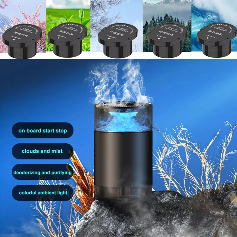 

Intelligent Car Scent Machine - Fragrance Atomization Diffuser, Auto Start/Stop, 3-Level Control, Replaceable Cartridge