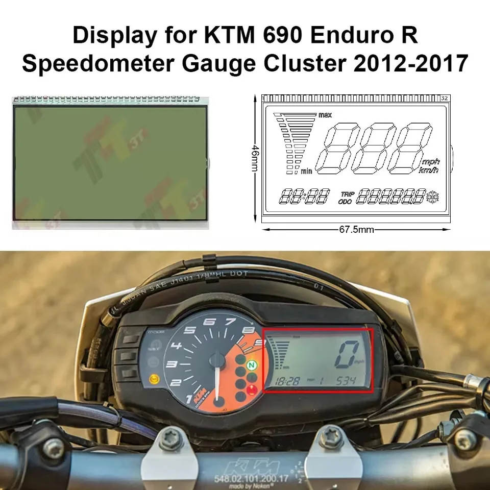 Speedometer Display for KTM690 SMC R Duke / Enduro R , KTM 990 Duke / Adventure Instrument Cluster