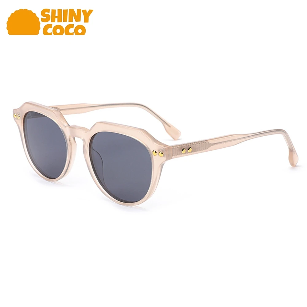 

ShinyCoCo Luxury Brand Korean Style Round Glasses With Rivets Versatile Sunglasses And Popular Sunglasses In Europe And America