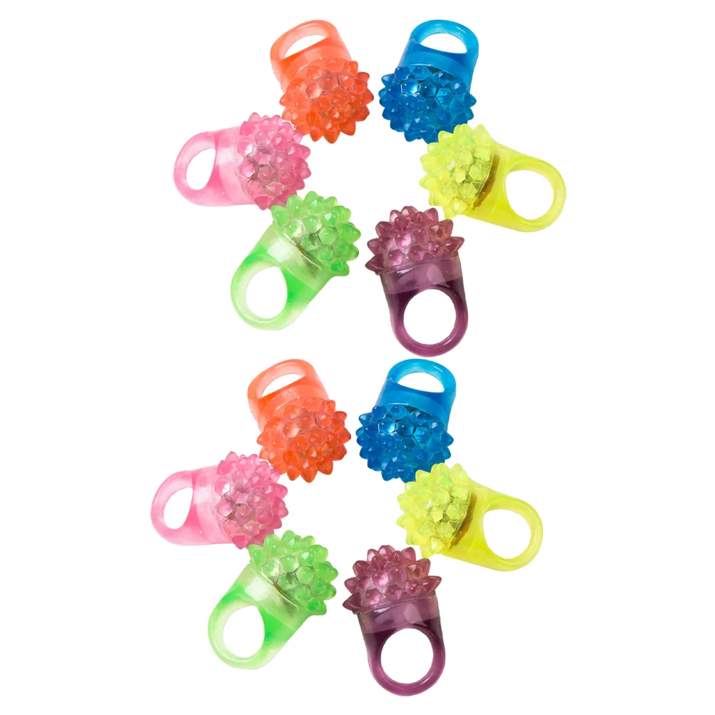 12 Pcs Strawberry Ring Light Children Glowing Rings The Lovely Finger Kids Modeling