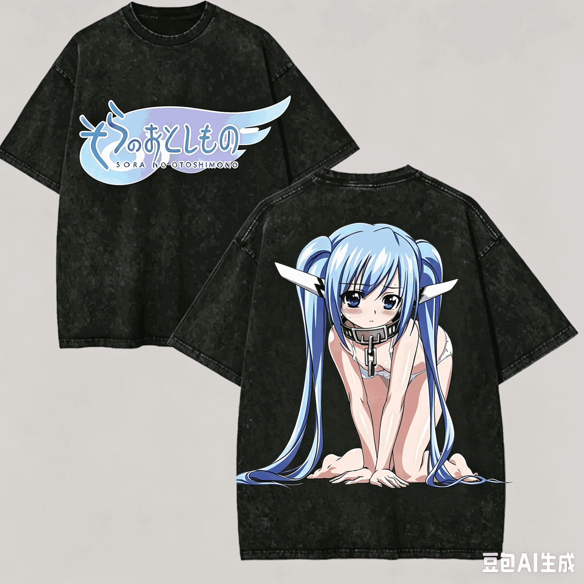 Camiseta Sora no Otoshimono para amantes del anime, estilo Harajuku, nuevo modelo, holgada, vintage, clásica, unisex, ropa de calle de alta calidad