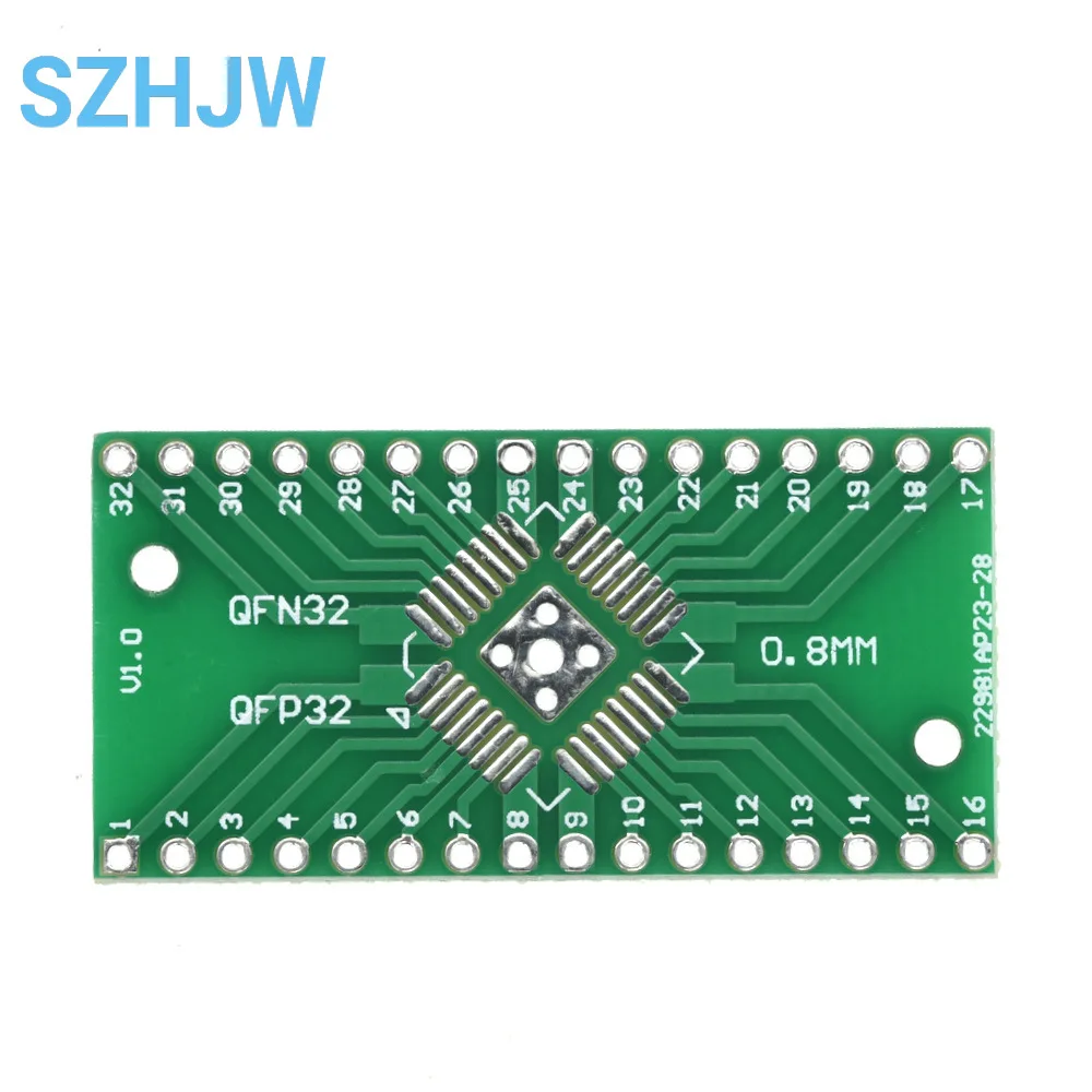 10-100PCS QFN32 QFP32 para DIP32 Placa Adaptador 0.8mm / 0.65mm Pitch SMD para DIP Breakout PCB para IC Prototipagem e Teste