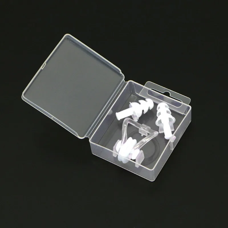 حمام سباحة لينة مشبك الأنف سدادة الأذن مجموعة محاصر سيليكون المطاط للجنسين معدات السباحة الأطفال المبتدئين الملحقات الأساسية