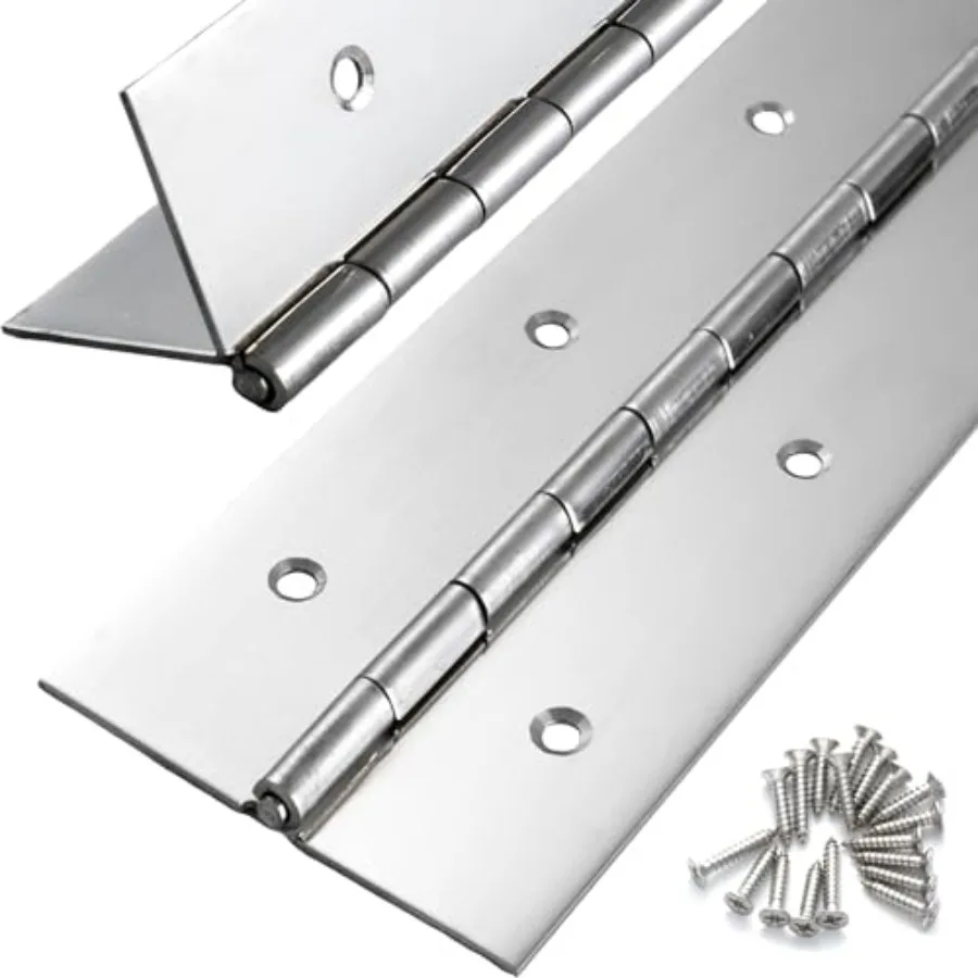 

2 Pcs Heavy Duty Piano Hinge x 3 Width, True 0.060'' Thick Staless Steel Piano Hge for Heavy Duty Cabet, Door, Toolbox, Wooden
