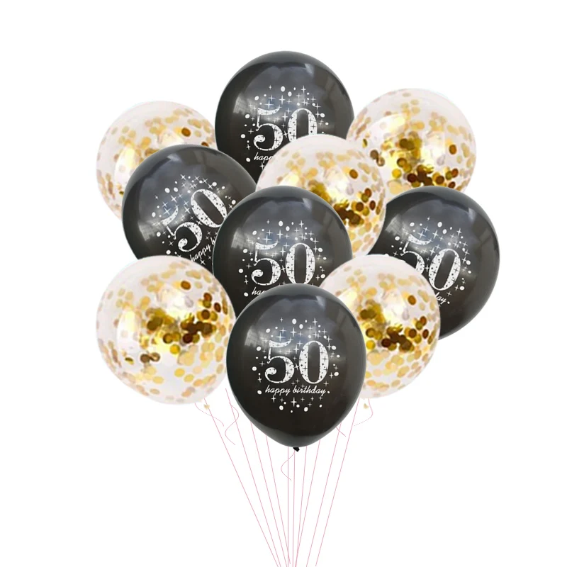 Latex Verjaardag Ballon 12 inch Confetti Ballonnen 30 40 50 60 Jaar Oud Verjaardagsfeestje Volwassen Verjaardag decor Folie Helium Ballon - afbeelding 1