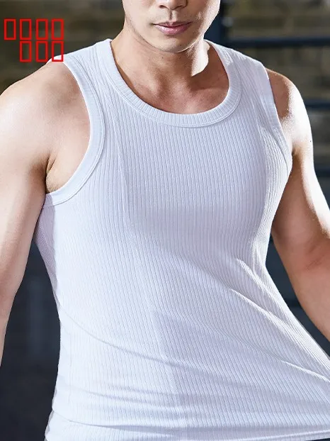 

Yaloo Men's Fitn Vest with Thi Ribbing oulder Width American Sle Svel T-irt Summer Bodybuilding Knitwear