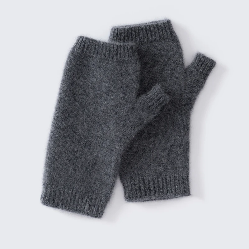 Winter High-Quality Women Mittens Guantes 100% Goat Cashmere Gloves Soft Warm Stretch Knit Mittens Guantes Solid Casual Guantes