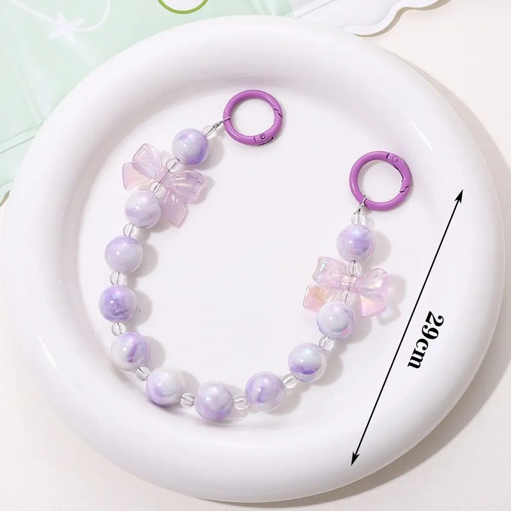 Simple Acrylic Burst Bead Chain Keyring Gradient Detachable Phone Lanyard Colorful Bag Chain Strap Bag Accessories