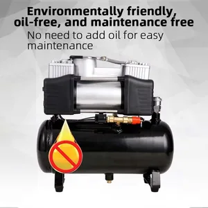 Kleiner tragbarer Luftkompressor ohne Ölpumpe niedriger Rausch -Mini 220 V 12 V Autorsprayluftlager Panzermalerei 8 Hauptverkaufsluftkompressor ohne Öl - №2