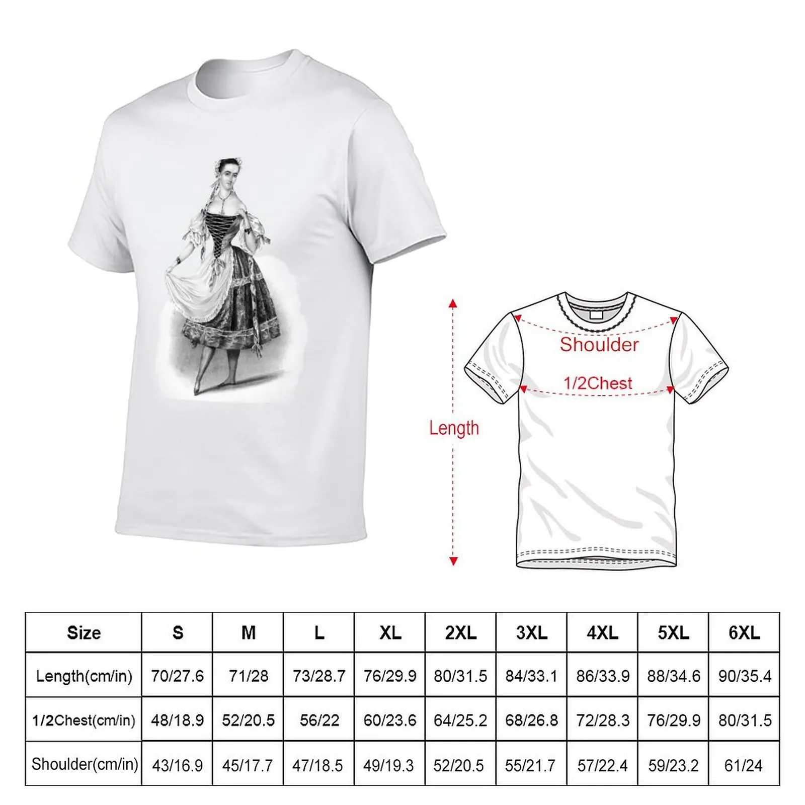 Female Ballet Dancer Vintage Print T-Shirt funny t shirts dark humor t shirts for man pack white T-Shirt
