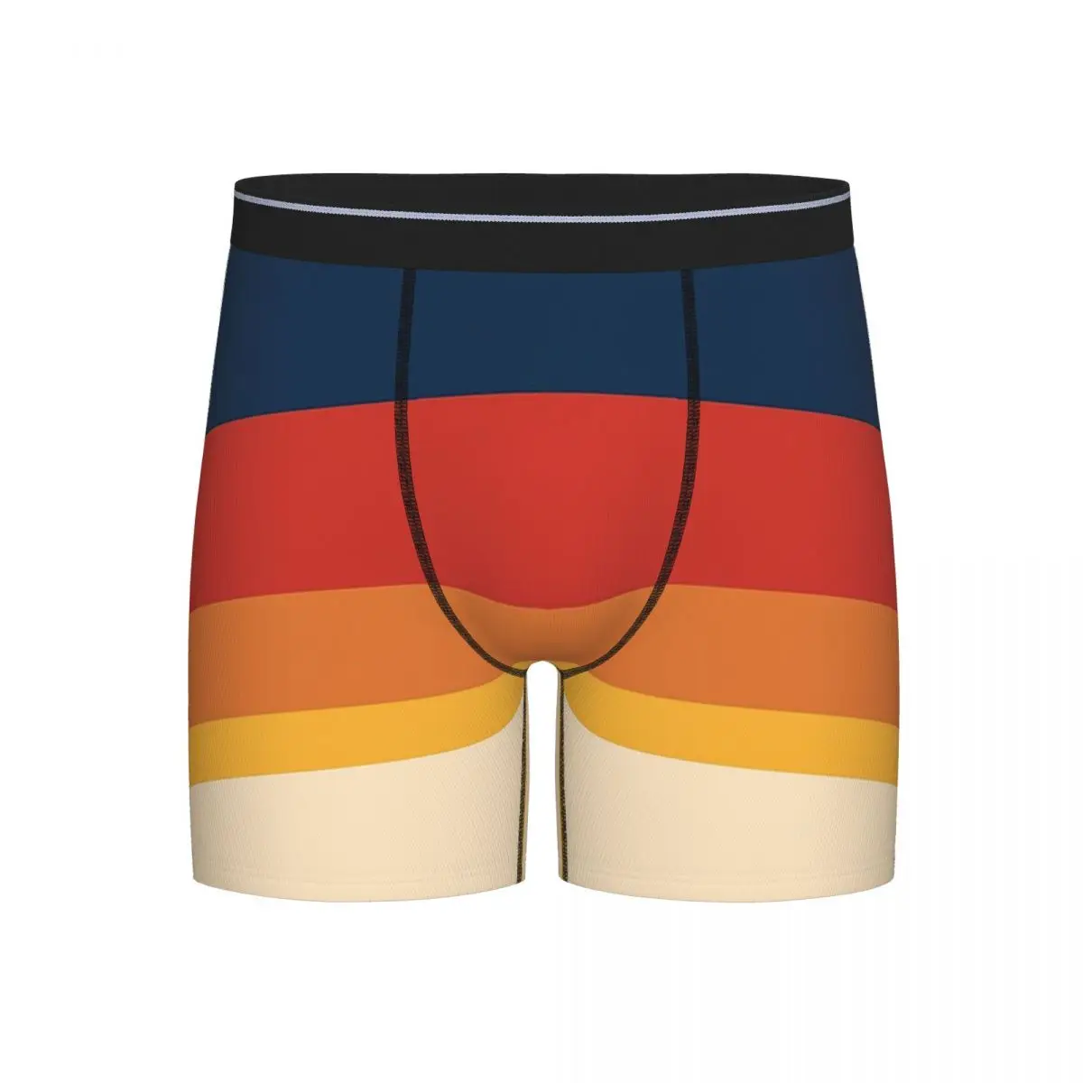 

Long Boxer Underpants Shorts 70s Vintage Stripes Retro Panties Male Comfortable Underwear for Homme Man Boyfriend Gift