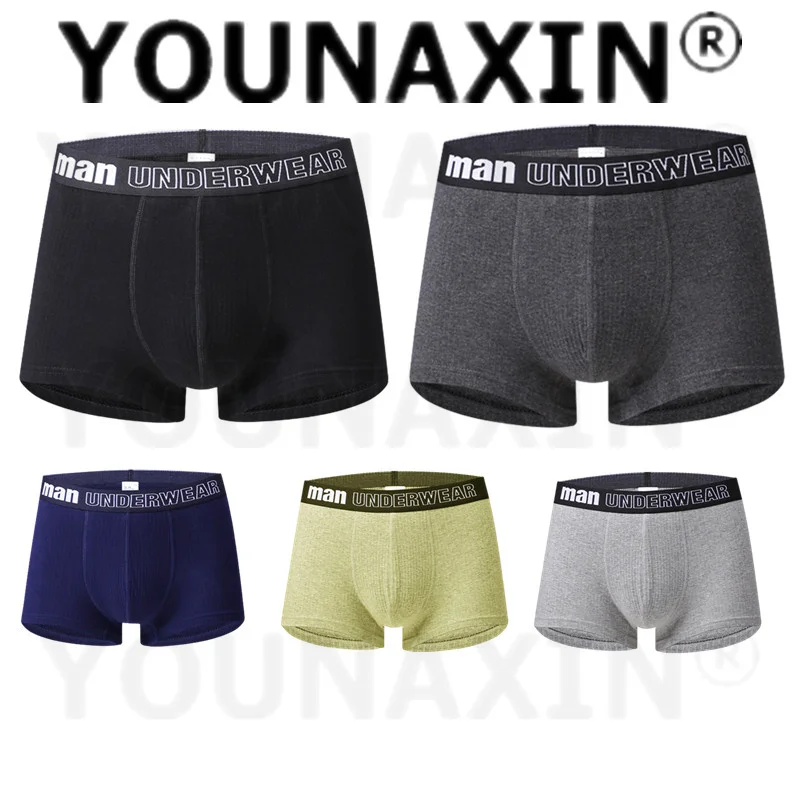 

5 Pieces Men's Boxers Briefs Undies Big Size Underwear Cotton Solid Shorts Knickers Panties Elastic Underpants S M L XL 2XL 3XL