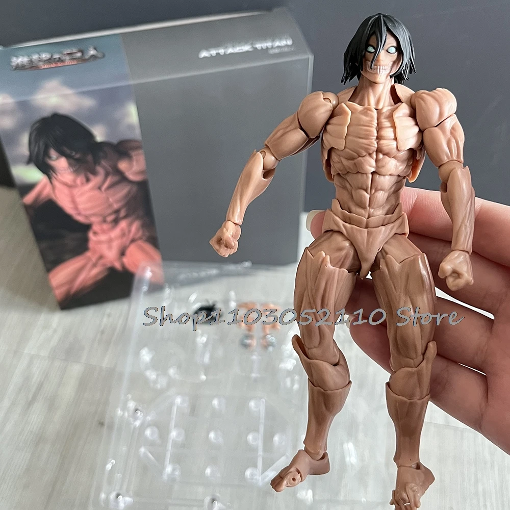 

Revoltech Attack On Titan Эрен Йегер, экшн-фигурка, аниме AMAZING YAMAGUCHI, модель куклы, статуя, подвижный шарнир, игрушки из фильма, подарки