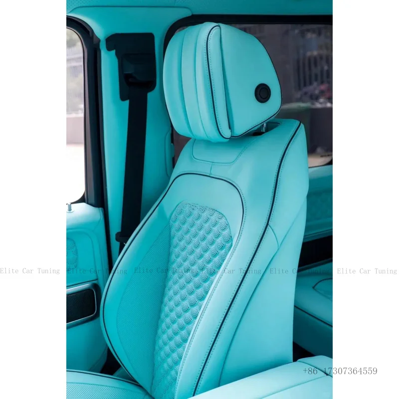 Black and Red Diamond Pattern Full Set Leather Seat Cover for Benz G Class W463 W464 W465 Interior Kits Popular Style for G55