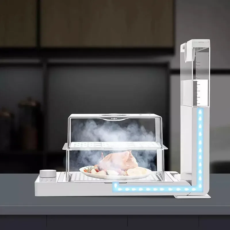 ZHENMI three layers Folding electric steamer multi-function household automatic transparent cooking machine with large capacity