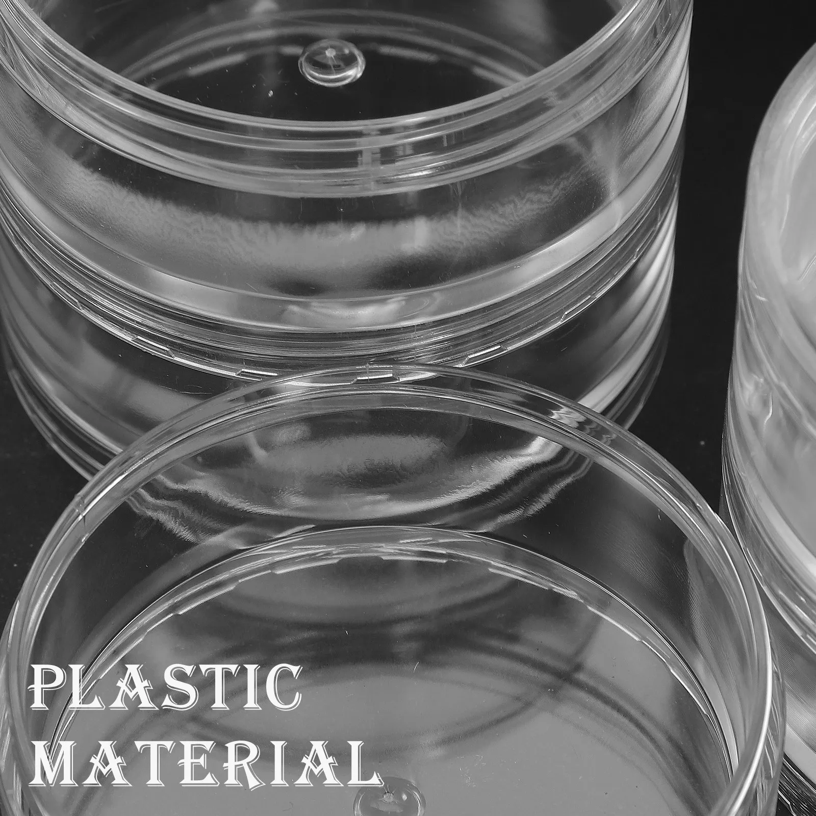 5-Piece Premium Stackable Transparent Cylinder Plastic Storage Container Box for Jewelry Making Beads Cosmetics Pills Craft