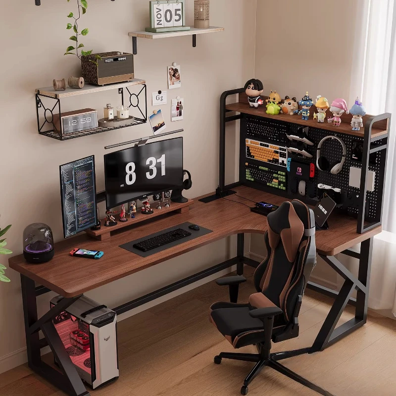 

Угловой компьютерный стол из массива дерева для дома, L-образный офисный стол