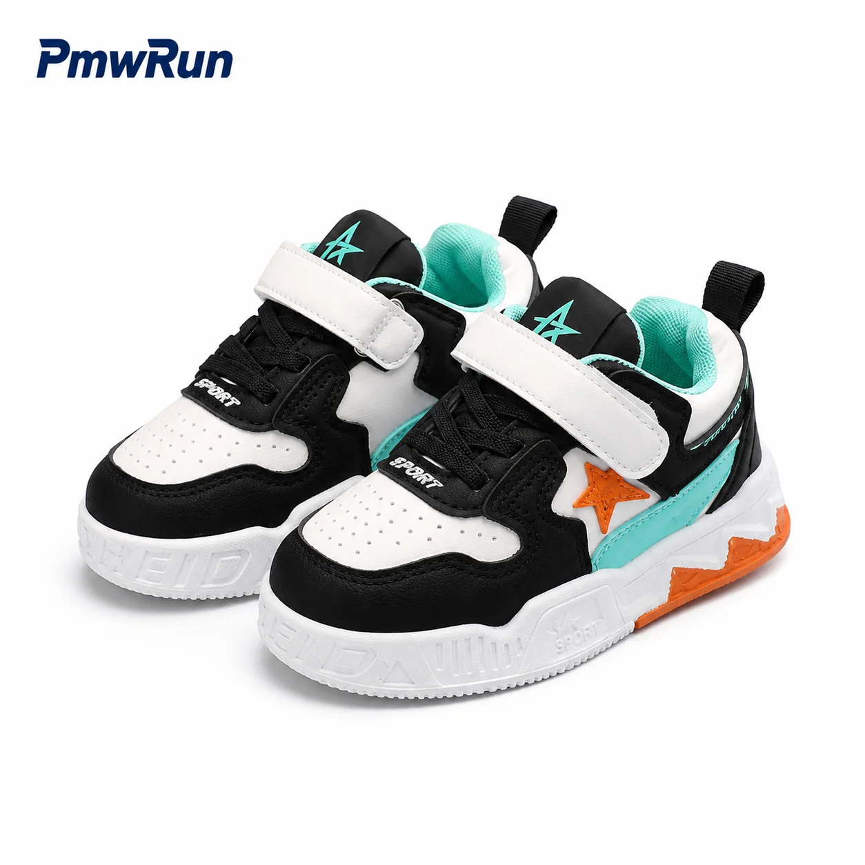 PU Leather Sport Shoes For Children Trend Fashion Kid's Sneakers Ergonomics Waterproof Boy's Girl's Running Footwear Casual Shoe