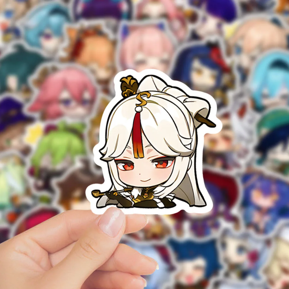 10/30/50PCS Cute Anime Game Genshin Impact Stationery Stickers Luggage Motorcycle Car Graffiti Waterproof Helmet Kids Toy Decal