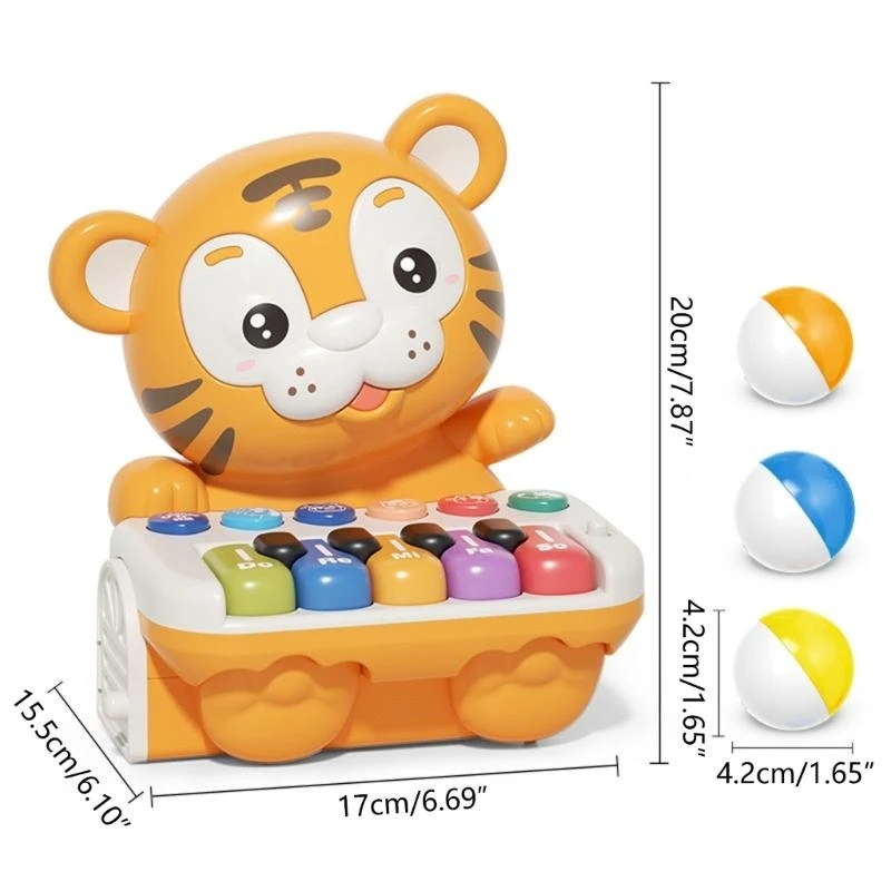 أطفال متعدد الوظائف تحسين الذكاء لعبة البيانو الموسيقية للطفل لطيف لوحة المفاتيح لعبة الدماغ لعبة النمر على شكل 15UB