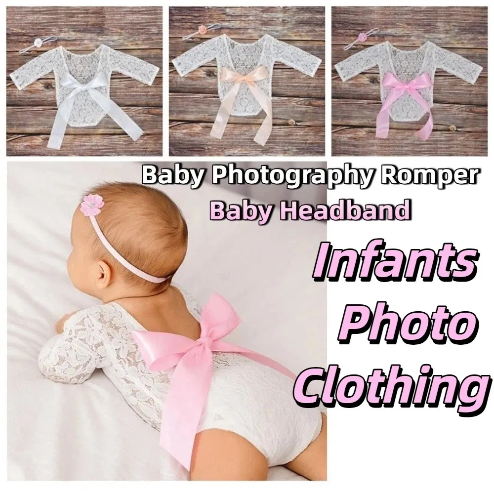 

2 шт./компл., креативная одежда для фотосессии для младенцев, галстук-бабочка, дизайн с открытой спиной, реквизит для фотосъемки новорожденных, сплошной цвет с цветочным принтом