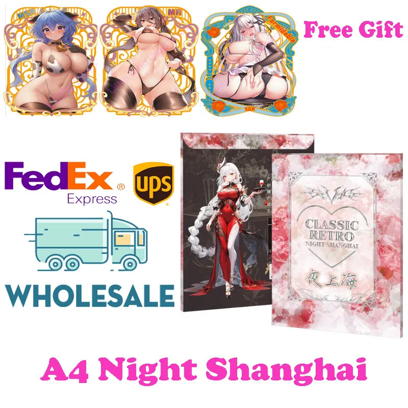 

Newest Wholesale Case Price Night Shanghai Goddess Story Collection Card A4 Size Waifu Box CCG ACG Hobby Gift 4Binders Per Case