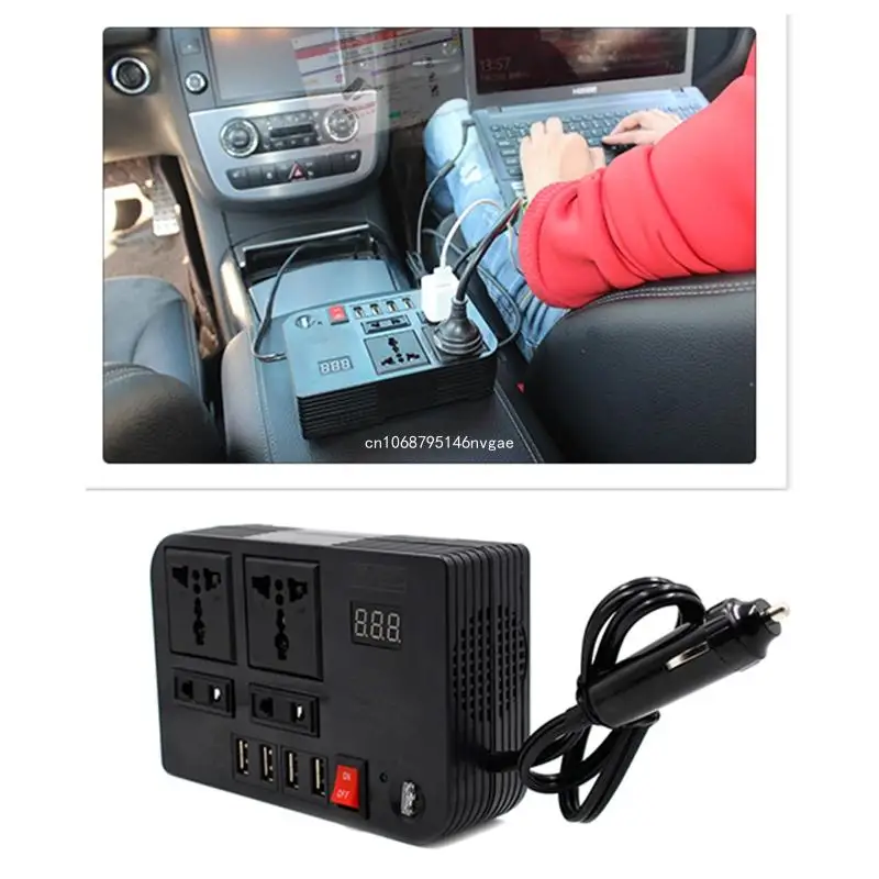 300W Car Inverter for DC 12V to 220V Power Converter Splitter 4 USB Fast Charging 4-Port USB Car Inverter New Dropship