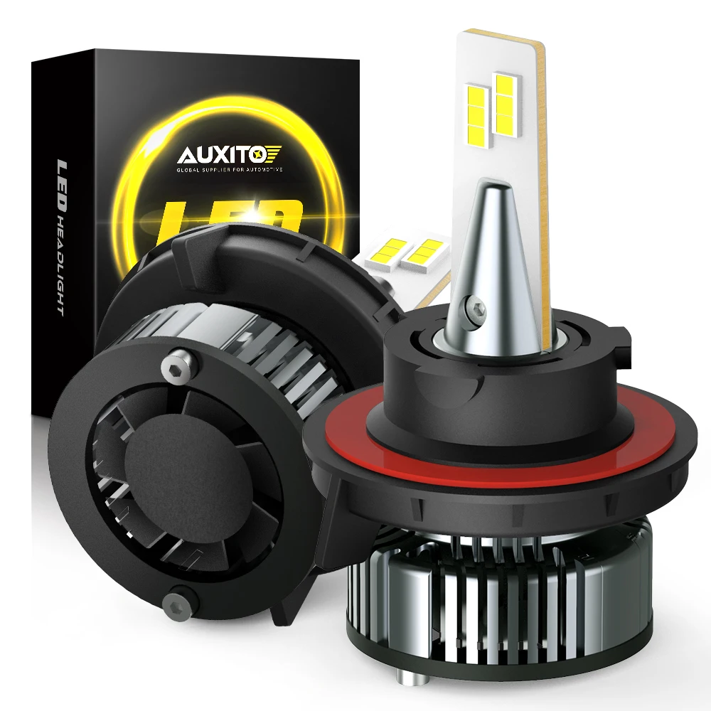 

AUXITO 2 шт. H13 9008 Светодиодные лампы для фар автомобиля Canbus 6500K Белый свет Внешний драйвер Фары 16000Лм 80Вт Дальний и ближний свет 12В