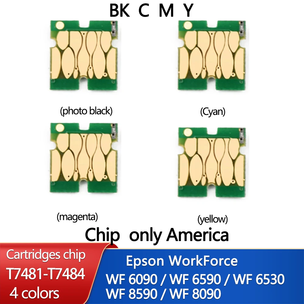 America 748 748XL Ink Cartridge Chip For Epson WorkForce WF-6090 WF6090 WF6590 WF-6590 WF-8590 WF8590 WF-8090