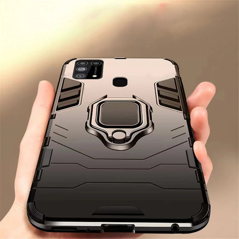 For Samsung M31 Shockproof Armor Case for Samsung Galaxy A21S Ring Stand Cover for Galaxy M31 M21 M11 M12 M30S M01 M31S M51 Capa