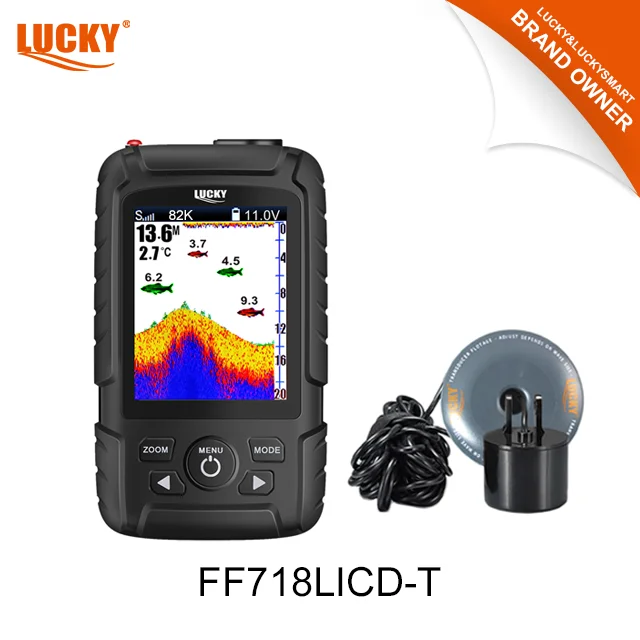 Glücks fisch finder ff718licd-t 2,8 Zoll 3,7 V Lithium-Ionen-Akku farbiges Punktmatrix-Display mit Wandlers ensor