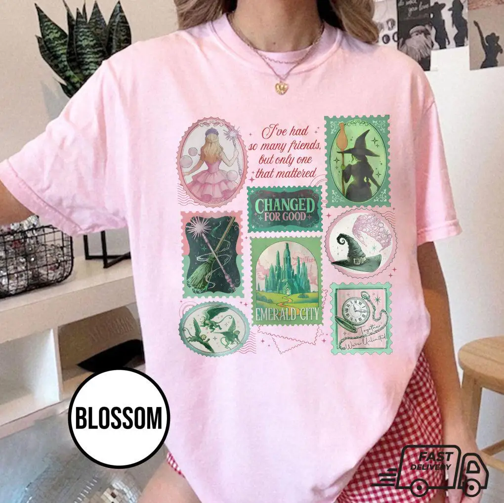 قميص شريري تم تغييره لقميص جيد، تي شيرت ساحر مضاد للجاذبية، قميص موسيقى كلاسيكي باللون الأخضر الوردي، هدية عصا المكنسة لها